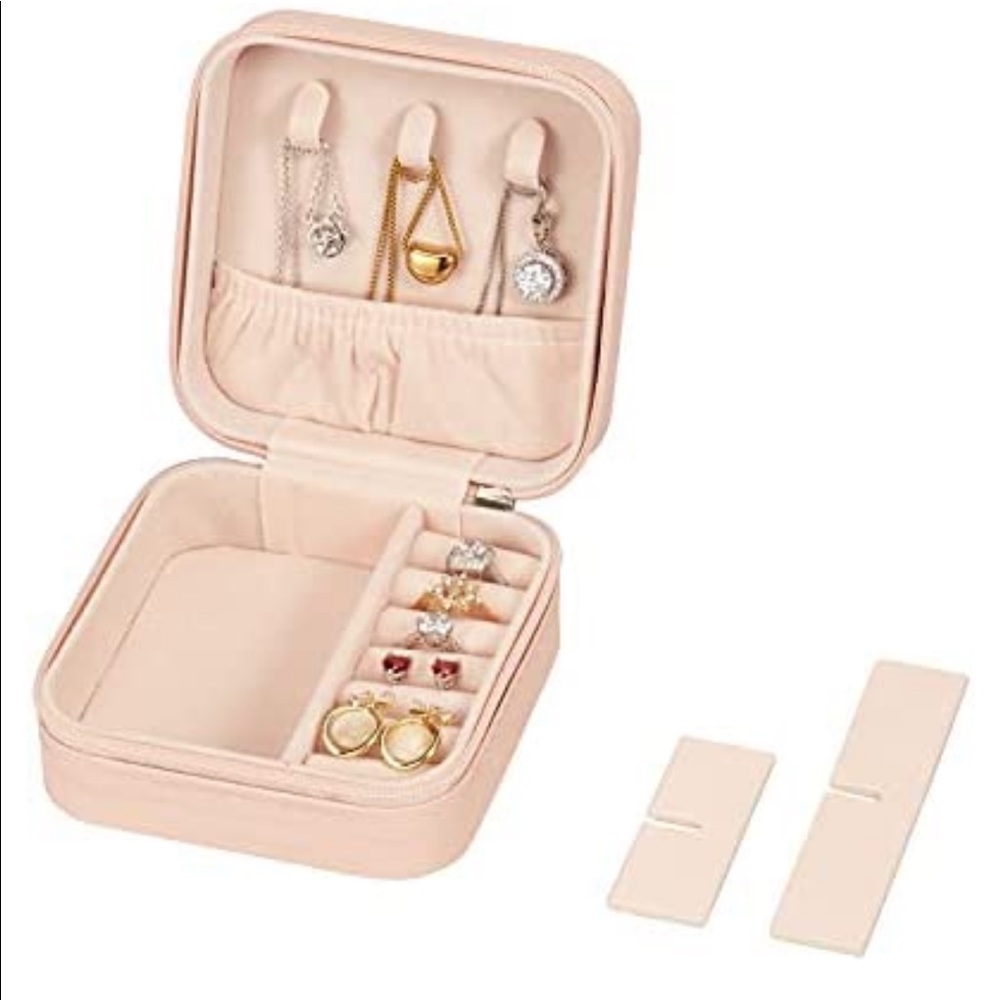 Small blush pink jewelery box travel size or small space